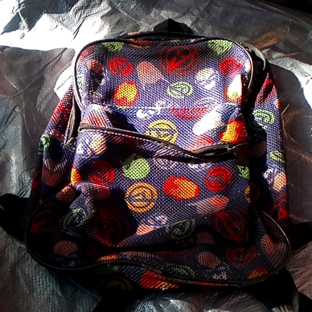 Marvel Mighty Avengers see through mesh bookbag.multicolored with all heroes.